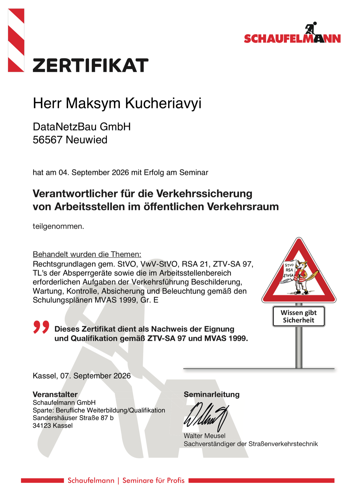 Verkehrssicherung (Schaufelmann)