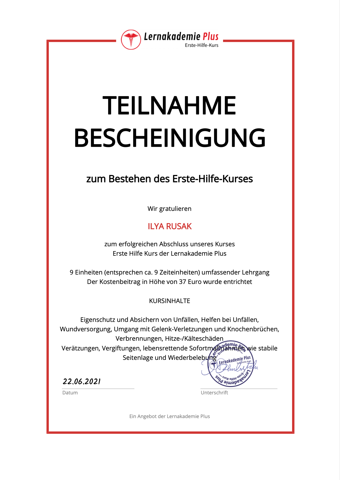 EHBO-certificaat